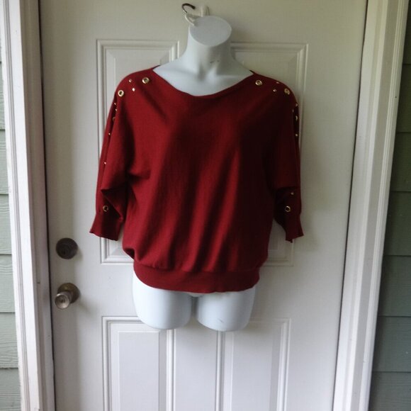 Love Scarlette women's knit top size XL, brick red color 3/4 dolman sleeves soft - Picture 1 of 13